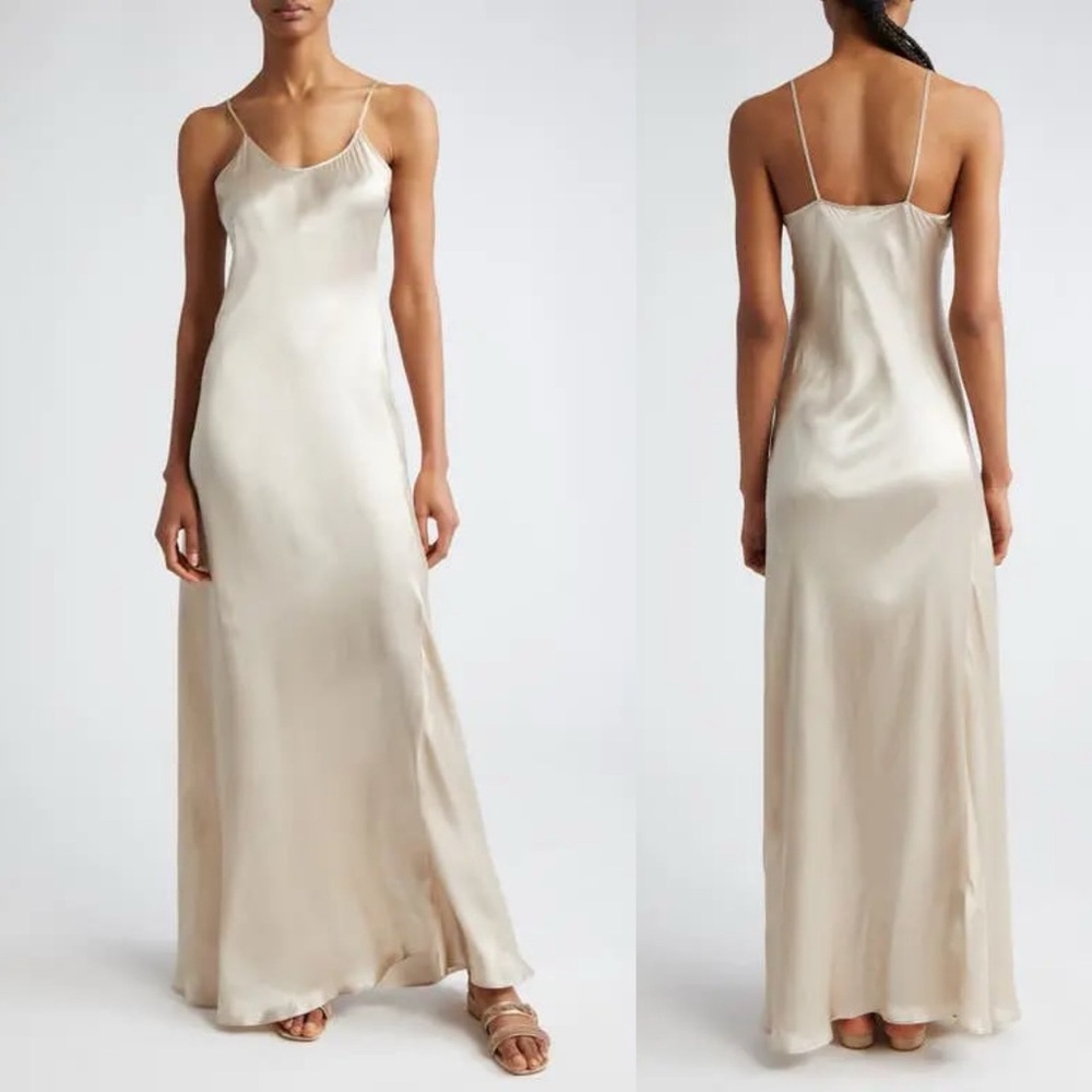 $1,395 ELEVENTY 
Silk Charmeuse Slip Dress - Sand - Picture 6 of 6